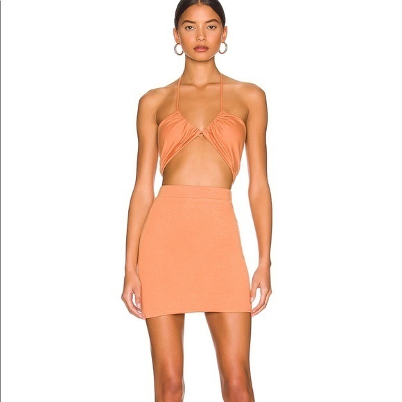 NWT superdown Alina Halter Set in Orange HALTER TOP AND MINI SKIRT - Picture 3 of 5